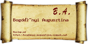 Bogdányi Augusztina névjegykártya